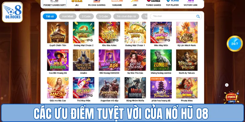 Các ưu điểm tuyệt vời của nổ hũ O8